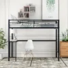 Twin Size Metal Loft Bed With Desk, Ladder And Railing - ModernLuxe