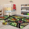 City Cruising Non-Slip Kids Playroom Decor Washable Indoor Area Rug By Blue Nile Mills