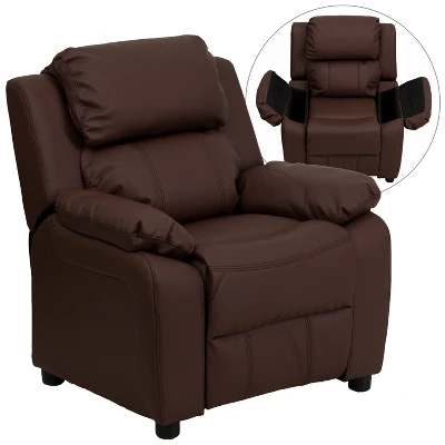 Flash Furniture Deluxe Padded Contemporary Kids Recliner With Storage Arms - Image 17
