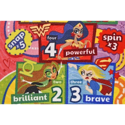KC CUBS | DC Super Hero Girls Kids Hopscotch Number Counting Educational Learning & Game Play Nursery Bedroom Classroom Rug Carpet, 2' 7" X 6' 0" - Image 6