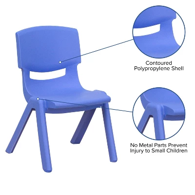 Flash Furniture 10 Pack Plastic Stackable School Chair With 12" Seat Height - Image 10