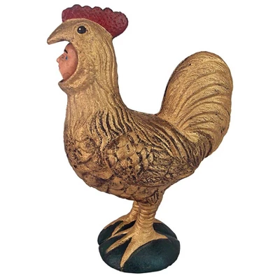 Design Toscano Canterbury Tales Chanticleer Rooster Cast Iron Mechanical Bank - Image 3