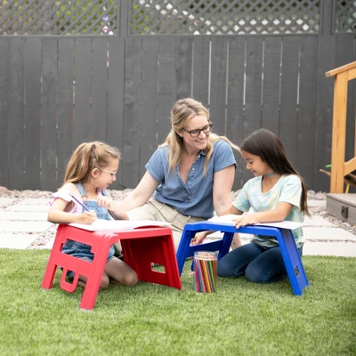 ECR4Kids Linking Stools, Children's Stackable Seat, Portable Floor Table, 4-Piece - Image 9
