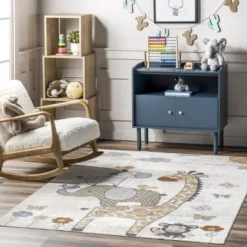 NuLOOM Cass Safari Kids Machine Washable Area Rug
