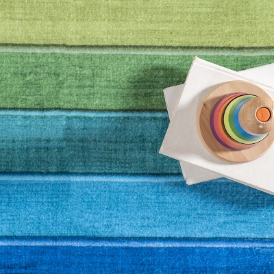 NuLOOM Henriette Rainbow Machine Washable Kids Area Rug - Image 5