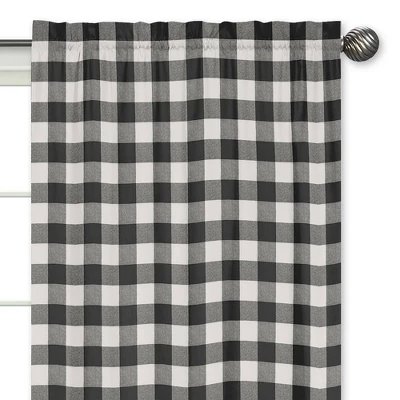 2pk Buffalo Check Window Panel Black And White - Sweet Jojo Designs - Image 2