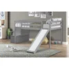 Twin Size Loft Bed With Staircase, Safety Guardrails And Slide-ModernLuxe