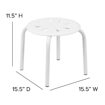 Flash Furniture Plastic Nesting Stack Stools, 11.5"Height (5 Pack) - Image 4