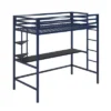 Twin Maxwell Metal Loft Bed With Desk & Shelves Blue/Black - Novogratz