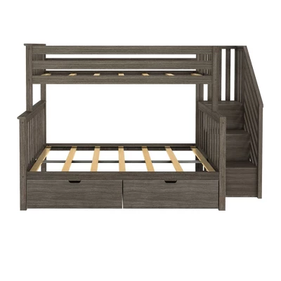 Max & Lily Twin Over Full Staircase Bunk Bed With Storage Drawers - Image 2