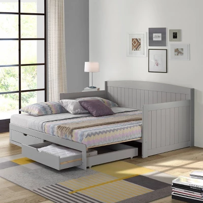 King Harmony Daybed With Conversion Dove Gray - Alaterre Furniture - Image 7