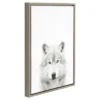 Wolf Framed Canvas Art Gray (24"x18") - Uniek