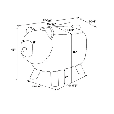 Theodore Teddy Bear Stool Light Brown - Powell - Image 6