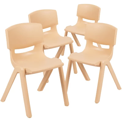 Emma And Oliver 4 Pack Plastic Stackable K-2 School Chair With 13.25"H Seat - Image 12