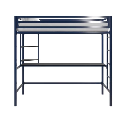 Twin Maxwell Metal Loft Bed With Desk & Shelves Blue/Black - Novogratz - Image 2
