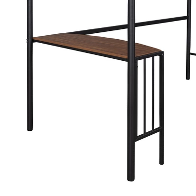 Twin Size Metal Loft Bed With Desk, Ladder And Railing - ModernLuxe - Image 8
