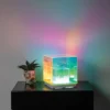 Teen Iridescent Acrylic LED Cube Novelty Table Lamp - West & Arrow