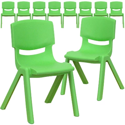 Flash Furniture 10 Pack Plastic Stackable School Chair With 12" Seat Height - Image 14