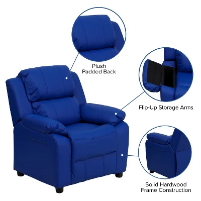 Flash Furniture Deluxe Padded Contemporary Kids Recliner With Storage Arms - Image 3