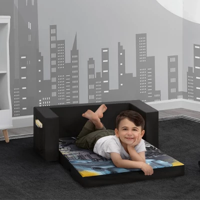 Delta Children Kids' Batman Cozee 2-in-1 Convertible Flip-Out Sofa - Image 2
