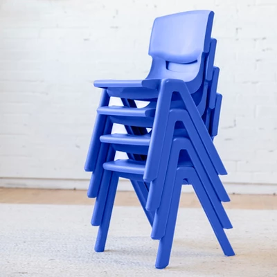 ECR4Kids Plastic School Stack Chair For Indoors And Outdoors, 14in Seat Height, 4-Pack - Image 5