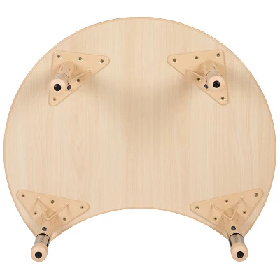 Emma And Oliver 25.125"W X 35.5"L Crescent Natural Plastic Adjustable Activity Table-Seats 4 - Image 6