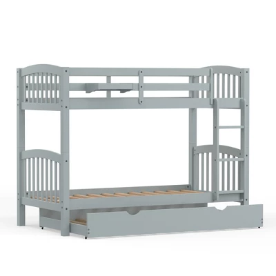 Glenwillow Home Arca Solid Wood Twin Over Twin Bunk Bed - Image 4