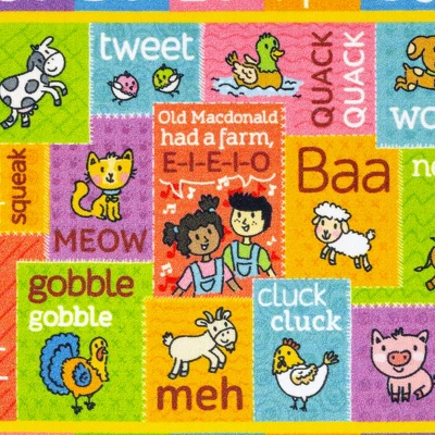 KC CUBS Boy & Girl Kids ABC Alphabet W/ Animals & Sounds Educational Learning & Fun Game Play Nursery Bedroom Classroom Rug Carpet - Image 3