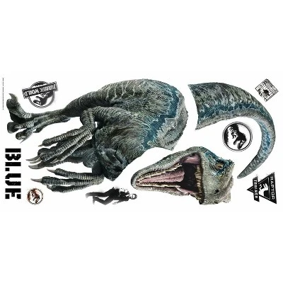 Roommates Jurassic World 2 Blue Velociraptor Giant Wall Decal - Image 2